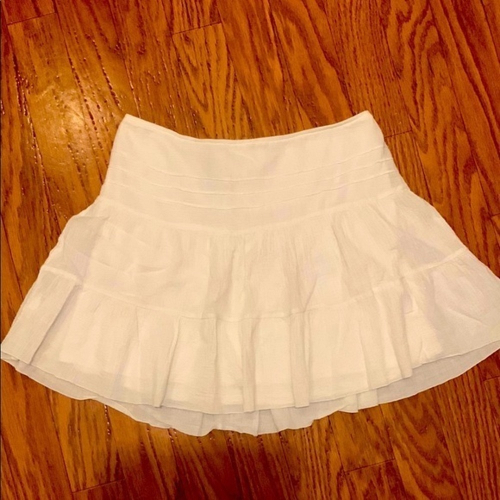 A. Byer Cream Bubble Mini Skirt with Tiered Layers